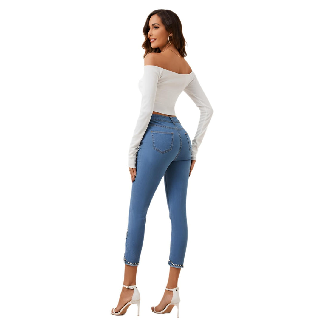 Denim elástico de talle alto mujer para el verano: slim y cómodo - The Noble Style