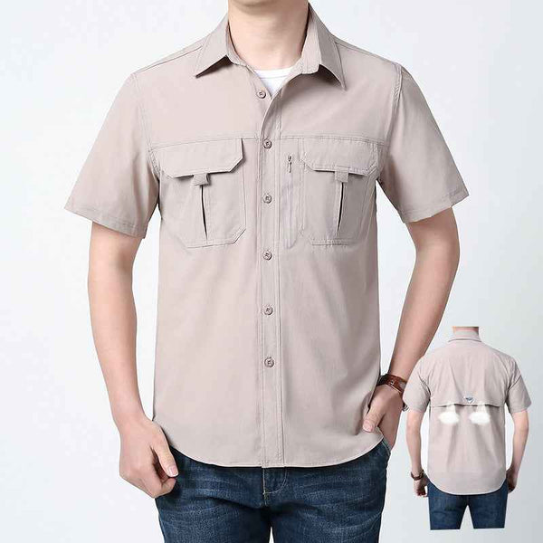 Camisa rápida transpirable al aire libre, corta y de secado rápido