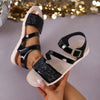 Sandalias de plataforma grandes con hebilla de lentejuelas para moda en talla grande