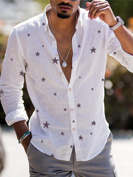 Camisa de lino de bambú a juego para hombre con estampado - The Noble Style