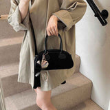 Bolso de boliche retro para mujer de mano satinada