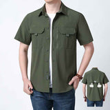 Camisa rápida transpirable al aire libre, corta y de secado rápido