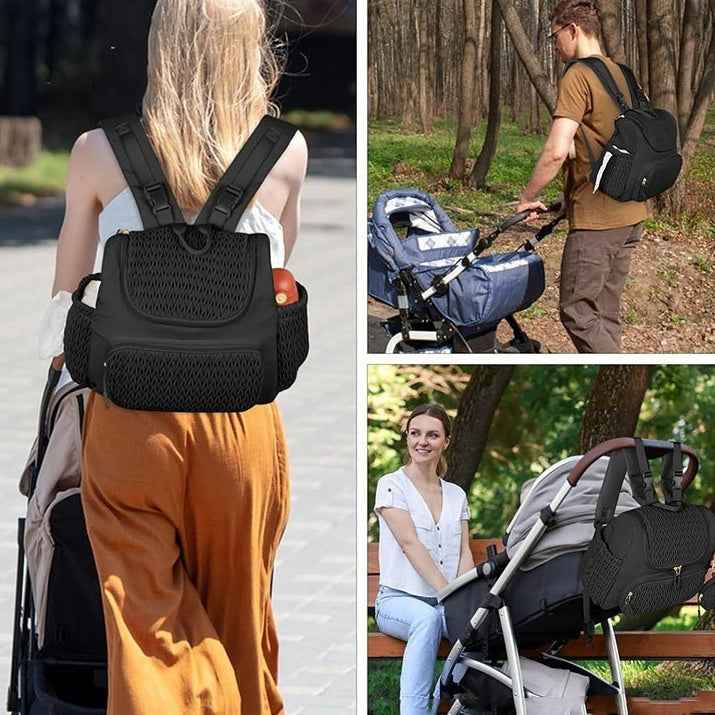 Mochila de pañales multifuncional: Nueva mochila de pañales acolchada y multifuncional