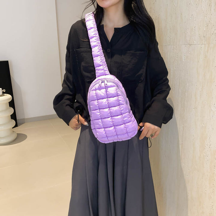 Bolso cruzado acolchado mujer con diseño de nudo y diamantes - The Noble Style
