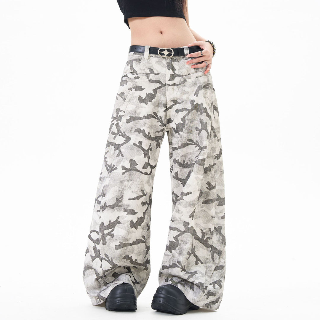 Cross-border Snow Straight Camouflage Cargo Pants
