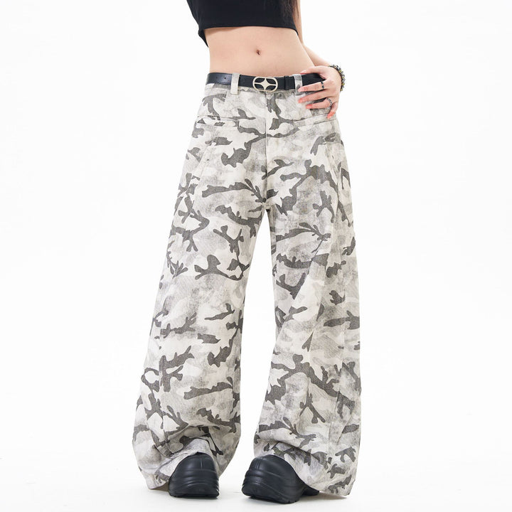 Cross-border Snow Straight Camouflage Cargo Pants