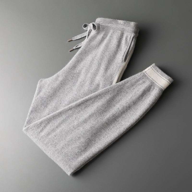 Suéter de cachemira para hombre de ocio con cuello redondo y pantalones a juego - The Noble Style