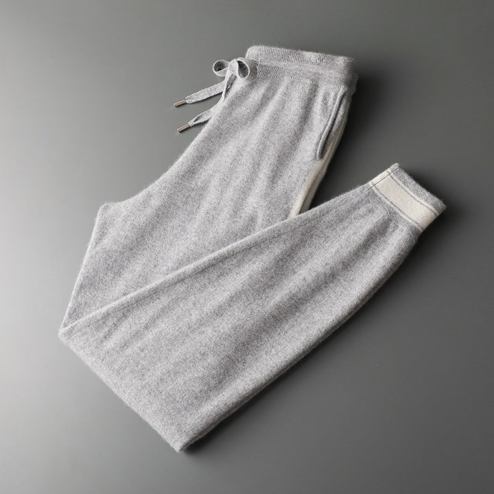 Suéter de cachemira para hombre de ocio con cuello redondo y pantalones a juego - The Noble Style