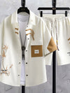 Conjunto deportivo masculino verano: Camisa de manga corta y pantalones cortos estilo chino para el verano - The Noble Style