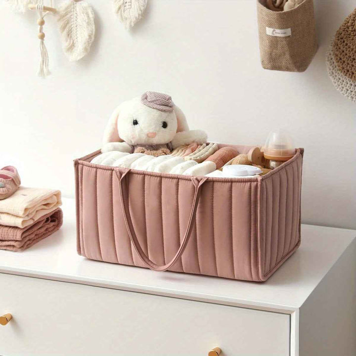 Bolsa de maternidad organizadora con compartimento desmontable y vestido blanco para almacenamiento de pañales de bebé