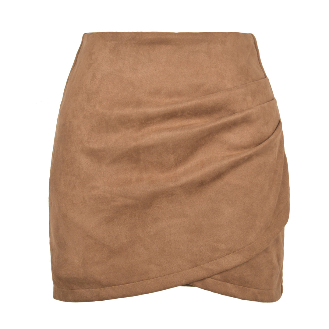 Falda ajustada de color sólido para mujer, diseño irregular, otoño e invierno - The Noble Style