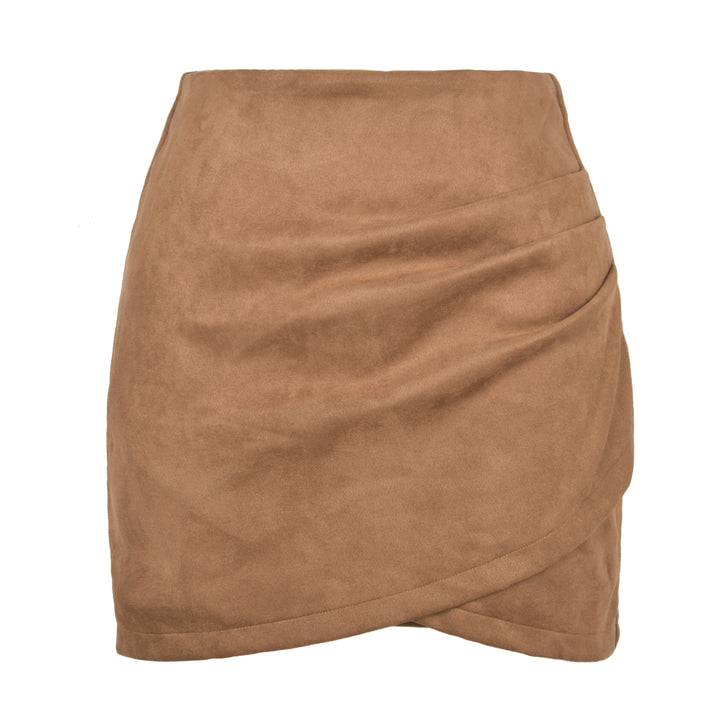 Falda ajustada de color sólido para mujer, diseño irregular, otoño e invierno - The Noble Style