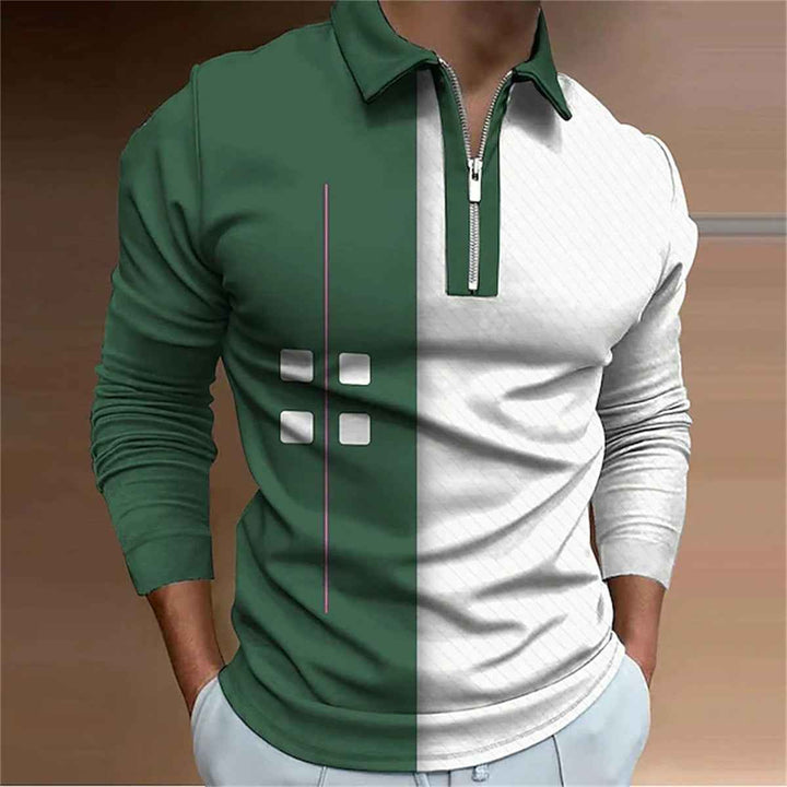 Camisa polo de hombre de moda europea y americana, casual de manga larga