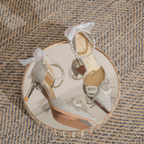 Tacones de cristal plateados con tacón de stiletto Rites - The Noble Style