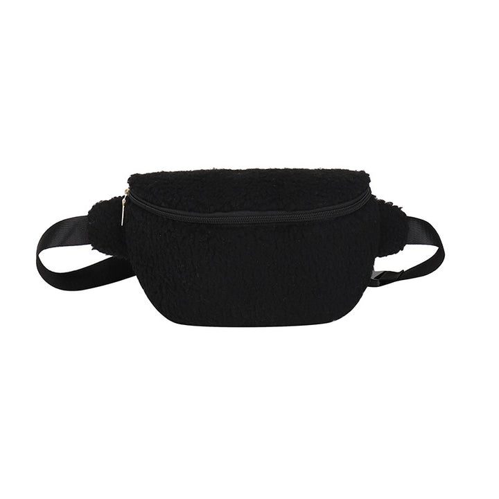 Bolso cruzado de lana de cordero para hombro, bolso casual y de estilo cruzado