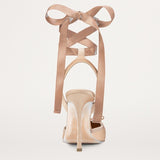 Sandalias de tacón alto con lazo Pig Nose Ballet Stilettos - The Noble Style