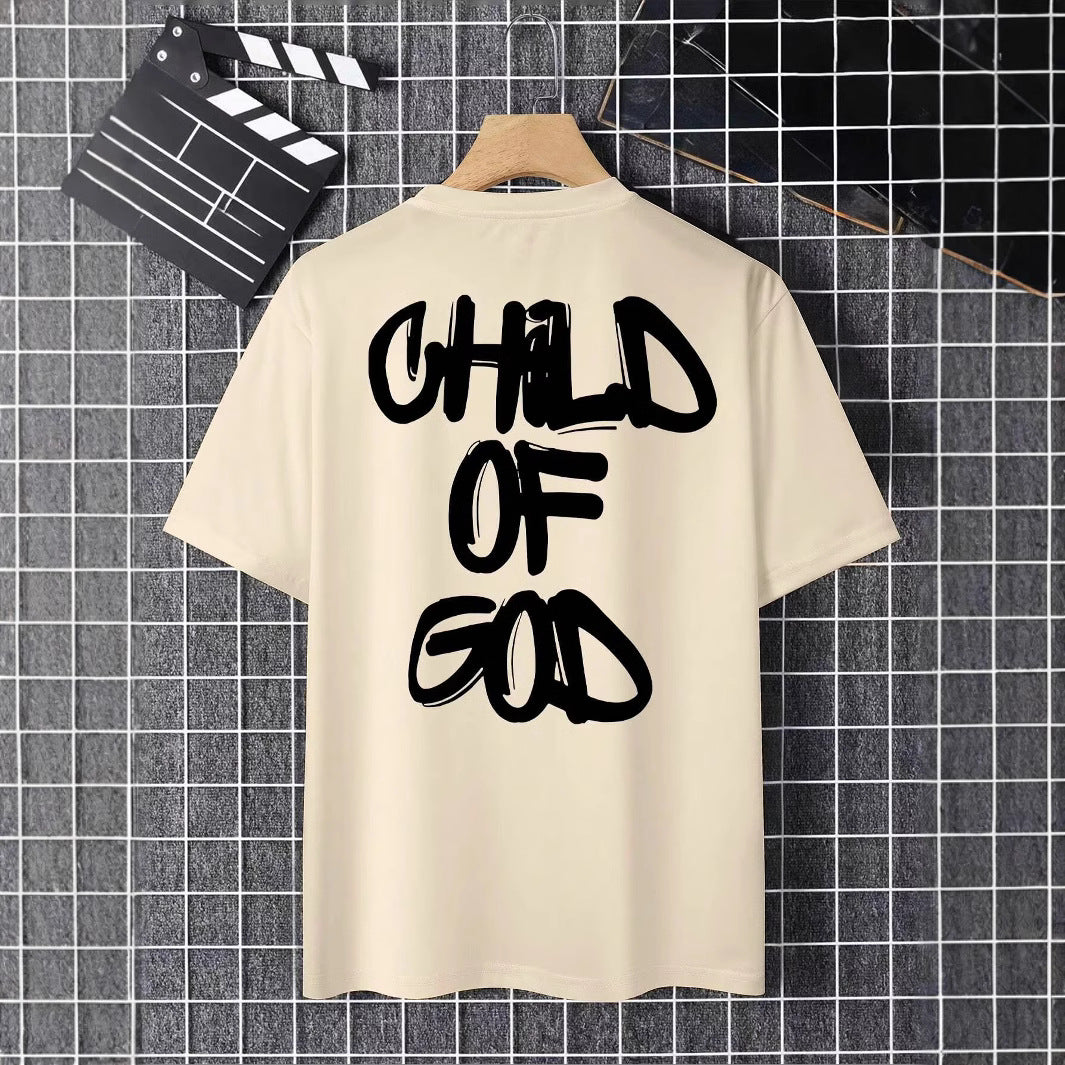 Camiseta oversized de letra para hombres con patrón de personalidad - The Noble Style