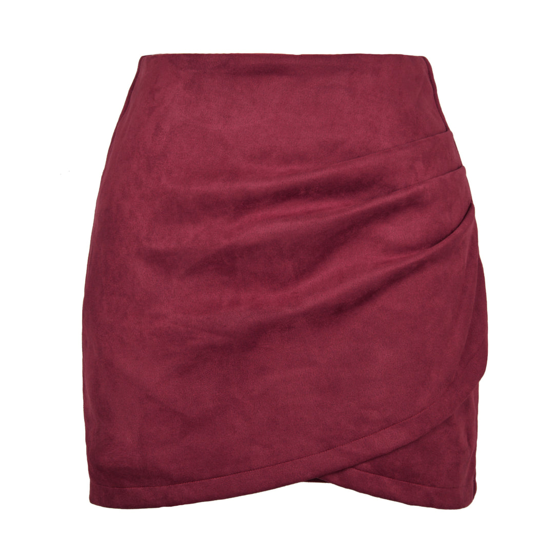 Falda ajustada de color sólido para mujer, diseño irregular, otoño e invierno - The Noble Style