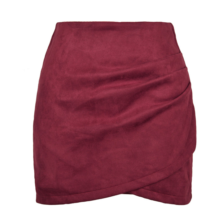 Falda ajustada de color sólido para mujer, diseño irregular, otoño e invierno - The Noble Style
