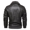 Chaqueta de cuero casual para hombres, abrigo de cuero slim fit de moda masculina - The Noble Style