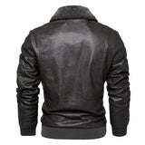 Chaqueta de cuero casual para hombres, abrigo de cuero slim fit de moda masculina - The Noble Style