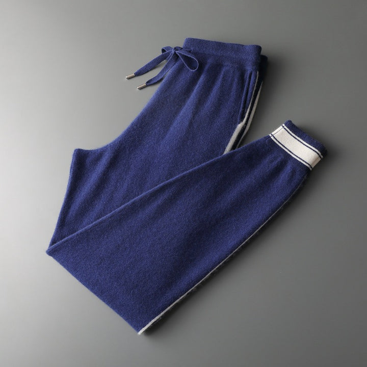 Suéter de cachemira para hombre de ocio con cuello redondo y pantalones a juego - The Noble Style