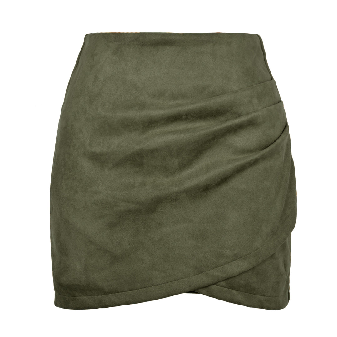 Falda ajustada de color sólido para mujer, diseño irregular, otoño e invierno - The Noble Style