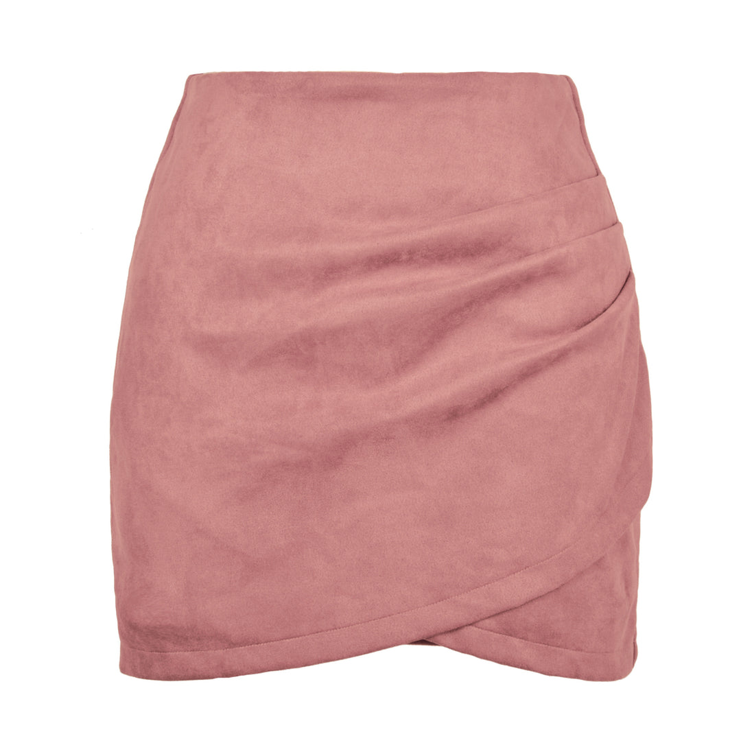 Falda ajustada de color sólido para mujer, diseño irregular, otoño e invierno - The Noble Style