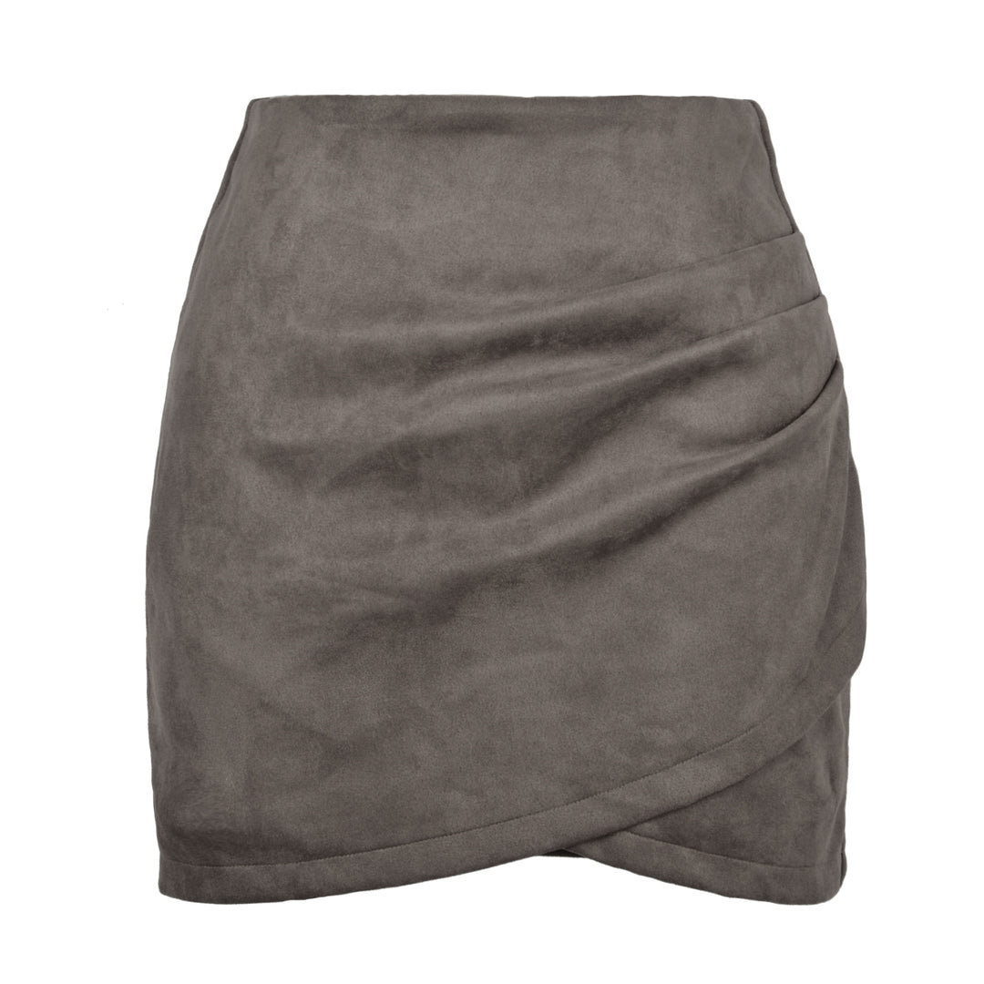 Falda ajustada de color sólido para mujer, diseño irregular, otoño e invierno - The Noble Style