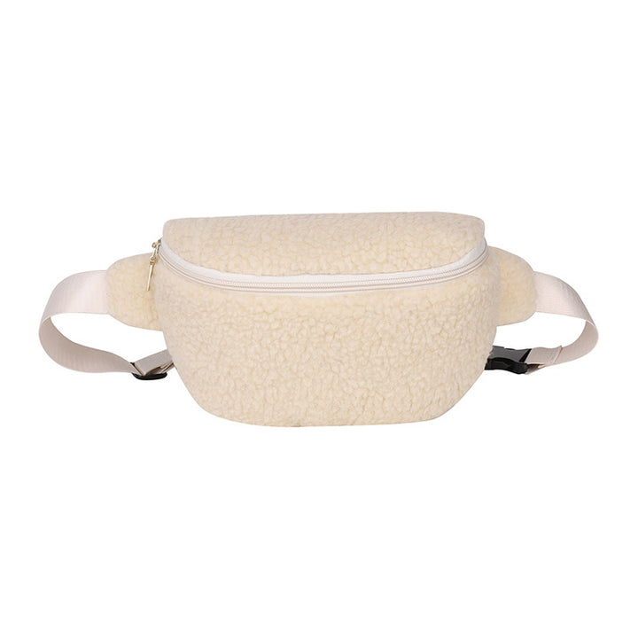 Bolso cruzado de lana de cordero para hombro, bolso casual y de estilo cruzado