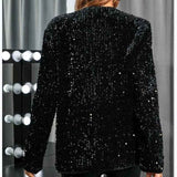 Abrigo de lentejuelas para mujer, elegante y de moda