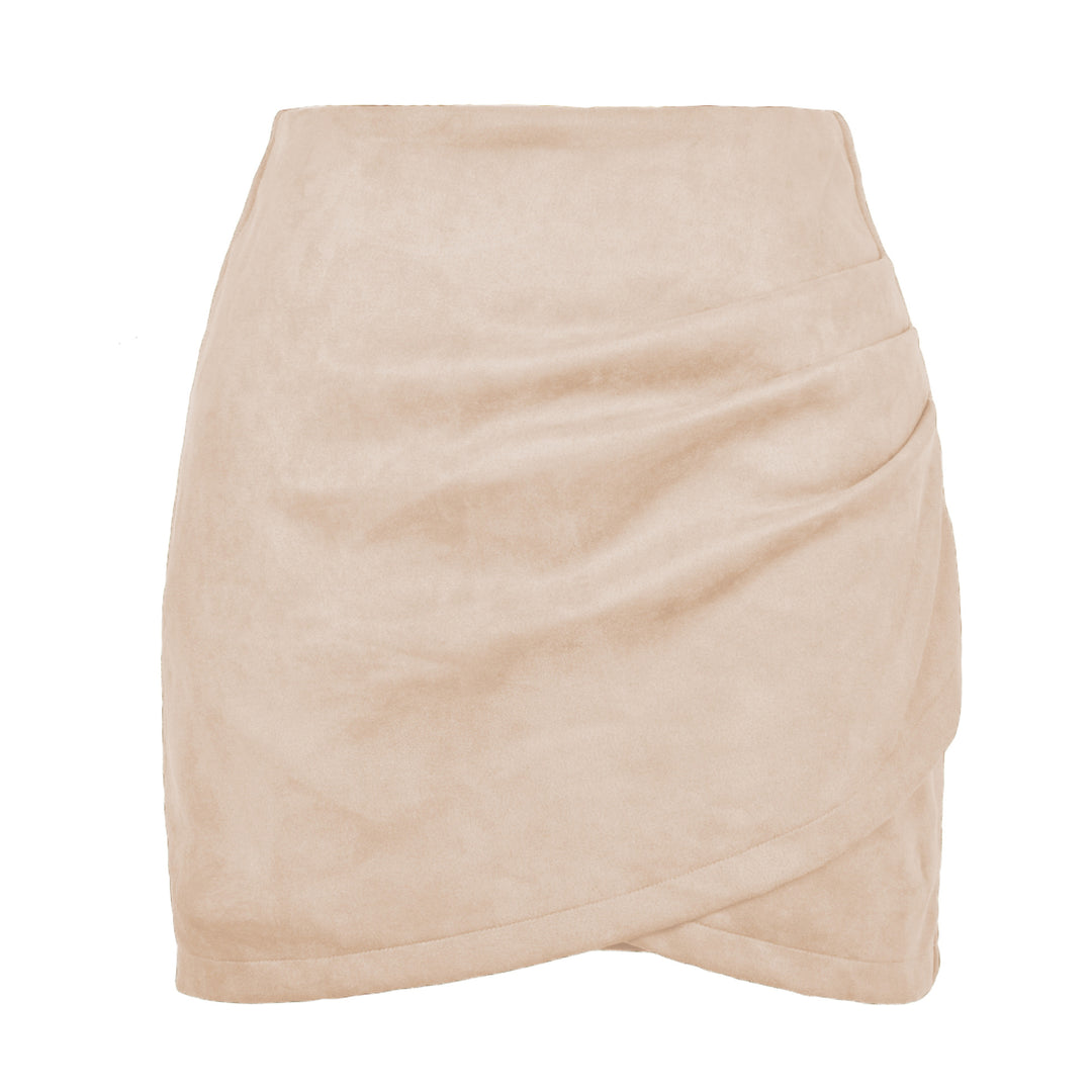 Falda ajustada de color sólido para mujer, diseño irregular, otoño e invierno - The Noble Style