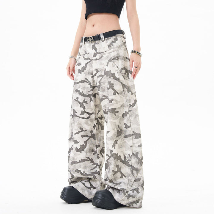 Cross-border Snow Straight Camouflage Cargo Pants