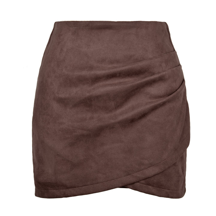 Falda ajustada de color sólido para mujer, diseño irregular, otoño e invierno - The Noble Style