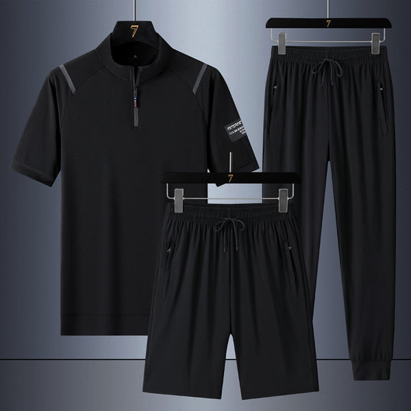 Traje de hombre de seda fría de tres piezas y secado rápido - The Noble Style