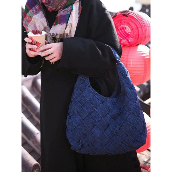 Bolso de mezclilla retro grande de capacidad casual y amplia - The Noble Style