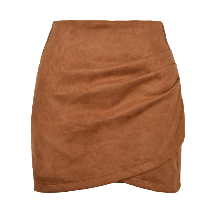 Falda ajustada de color sólido para mujer, diseño irregular, otoño e invierno - The Noble Style