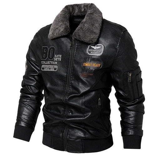 Chaqueta de cuero casual para hombres, abrigo de cuero slim fit de moda masculina - The Noble Style