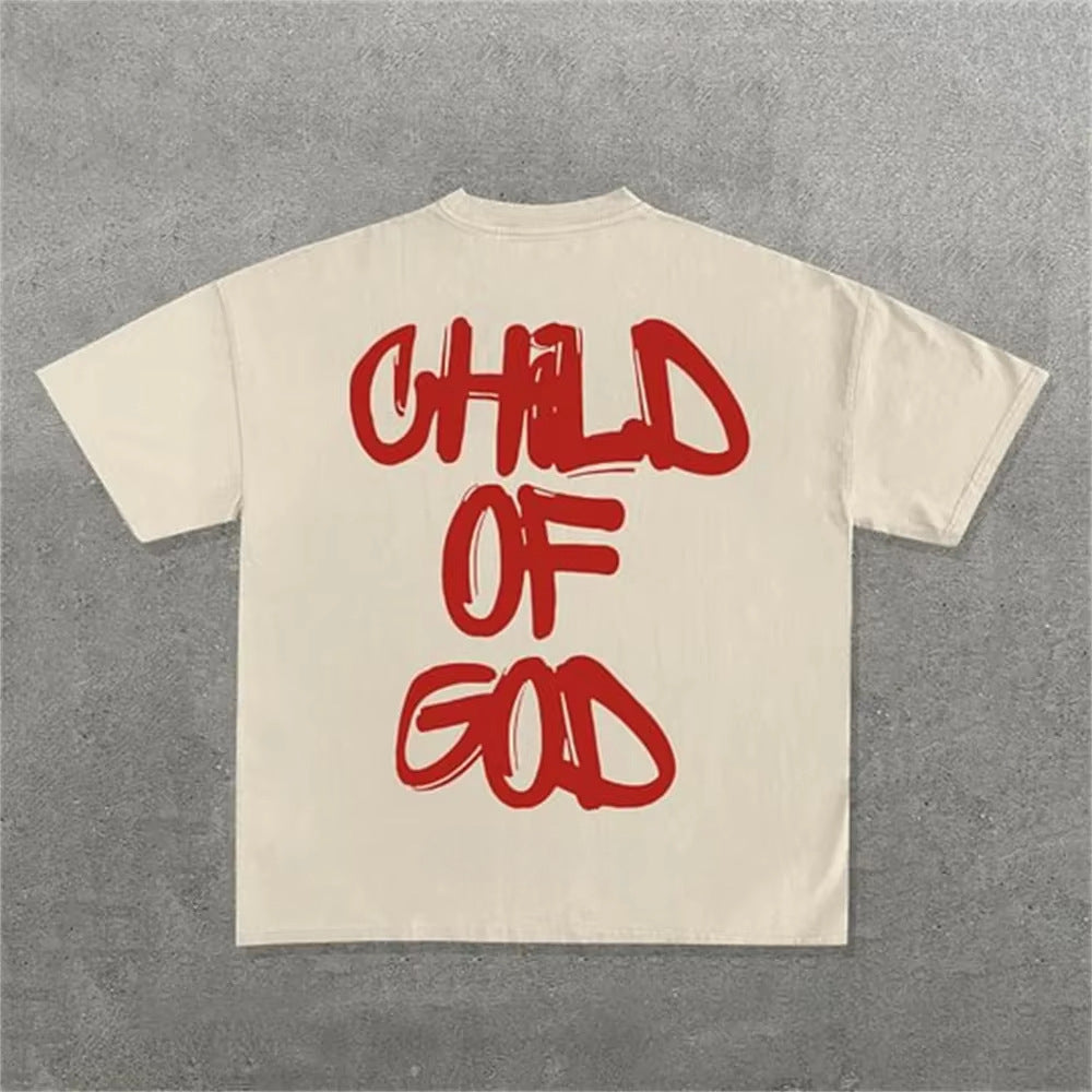 Camiseta oversized de letra para hombres con patrón de personalidad - The Noble Style