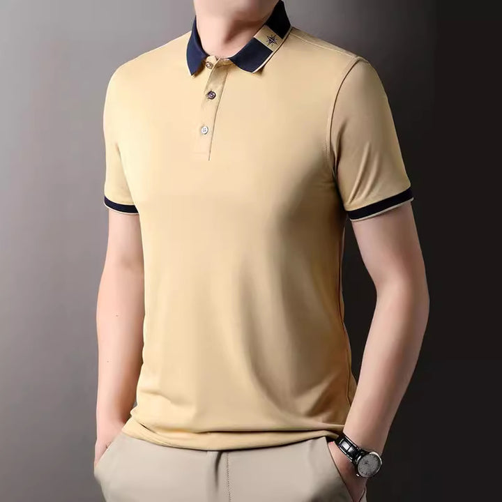 Men's Breathable Summer Lapel Short-sleeved T-shirt