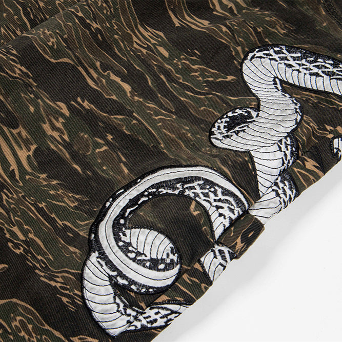 Pantalones de paracaidista camuflaje de mezclilla estilo casual para todo uso