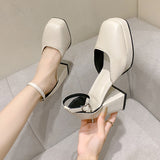 Tacones altos impermeables de mujer con plataforma y correa al tobillo - The Noble Style