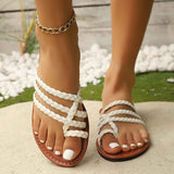 Zapatillas planas de mujer tallas grandes, zapatillas casuales tejidas