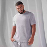 Camiseta deportiva de algodón suelta con diseño a cuadros para fitness y deportes