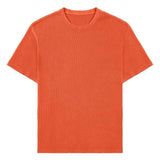 Camiseta deportiva de algodón suelta con diseño a cuadros para fitness y deportes