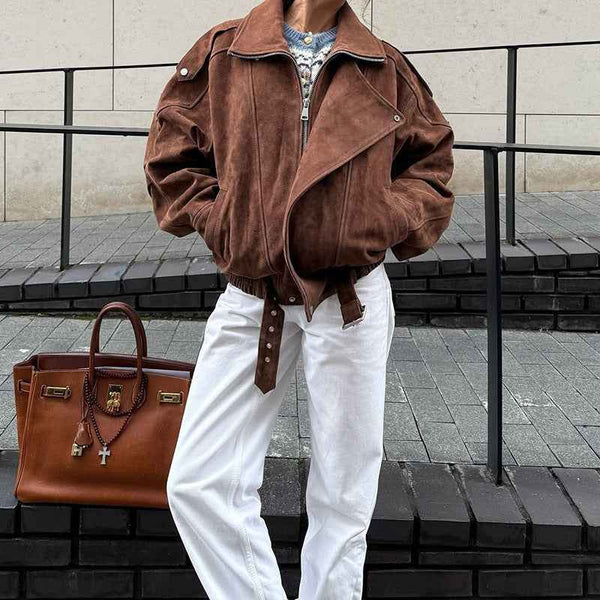 Abrigo corto suelto mujer para un estilo moderno y cómodo