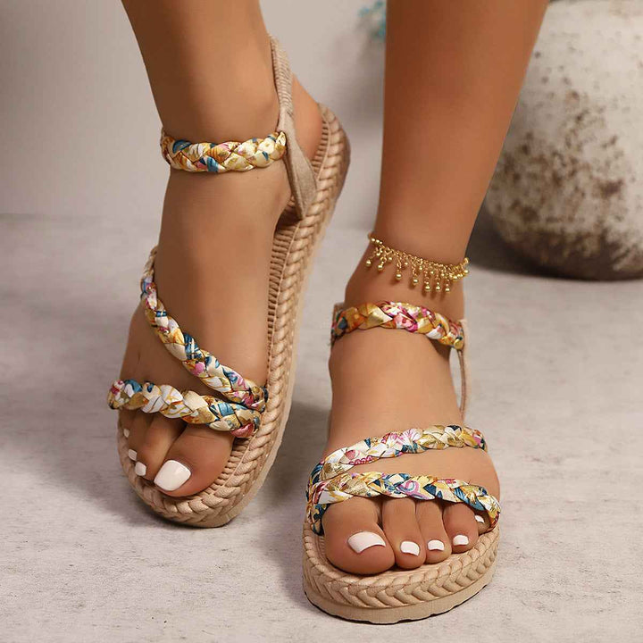 Sandalias planas de mujer talla grande con tiras delgadas de moda