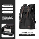 Mochila de lona retro para hombres pequeña