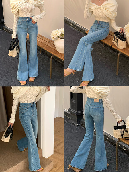 Pantalones de campana ajustados mujer de talle alto - Moda y comodidad - The Noble Style