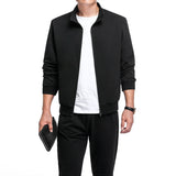 Conjunto deportivo de tallas grandes para primavera y otoño, cardigan con cuello alzado, conjunto de 2 piezas. - The Noble Style